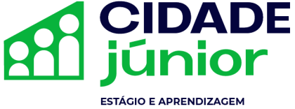 Logo Cidade Júnior Azul com Slogan